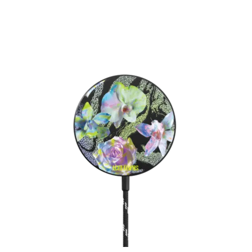 Neon Garden |   / PowerThru Magnetic Wireless Charger MagSafe Compatible / Black | Image 1