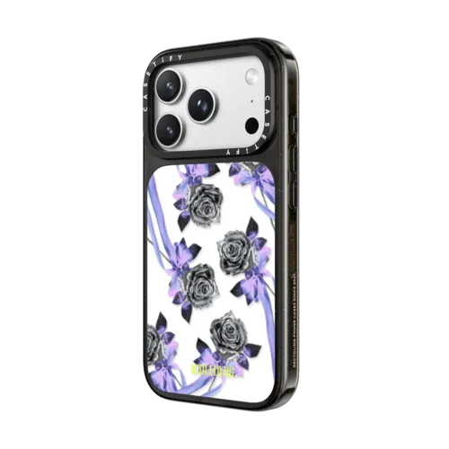 Chrome Rose Pattern | iPhone 18 Pro Max / Impact Case MagSafe Compatible - Glossy / Glossy Black | Image 2