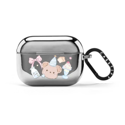 Good Morning, Teddy Bear! | AirPods Pro 2 / Earbuds Mirror Case / Silver | Image 1