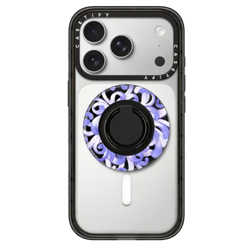 Chrysanthemum Whirl Ring Holder | Snappy Ring Holder / Snappy Ring Holder MagSafe Compatible / Black | Image 1