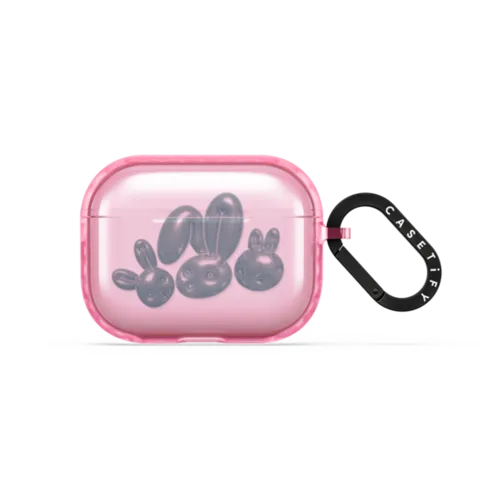 Pixelated Bunny | AirPods Pro 3 / Earbuds Impact Case / Pink Fizz | Image 1