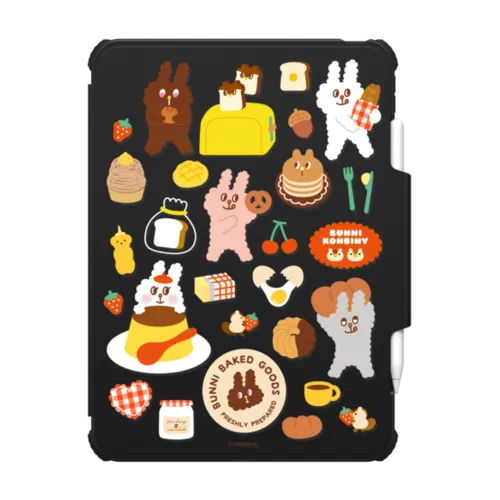 BUNNI BAKED GOODS | iPad Pro 11-inch (M4/M5) / iPad Impact Folio Case / Black | Image 1