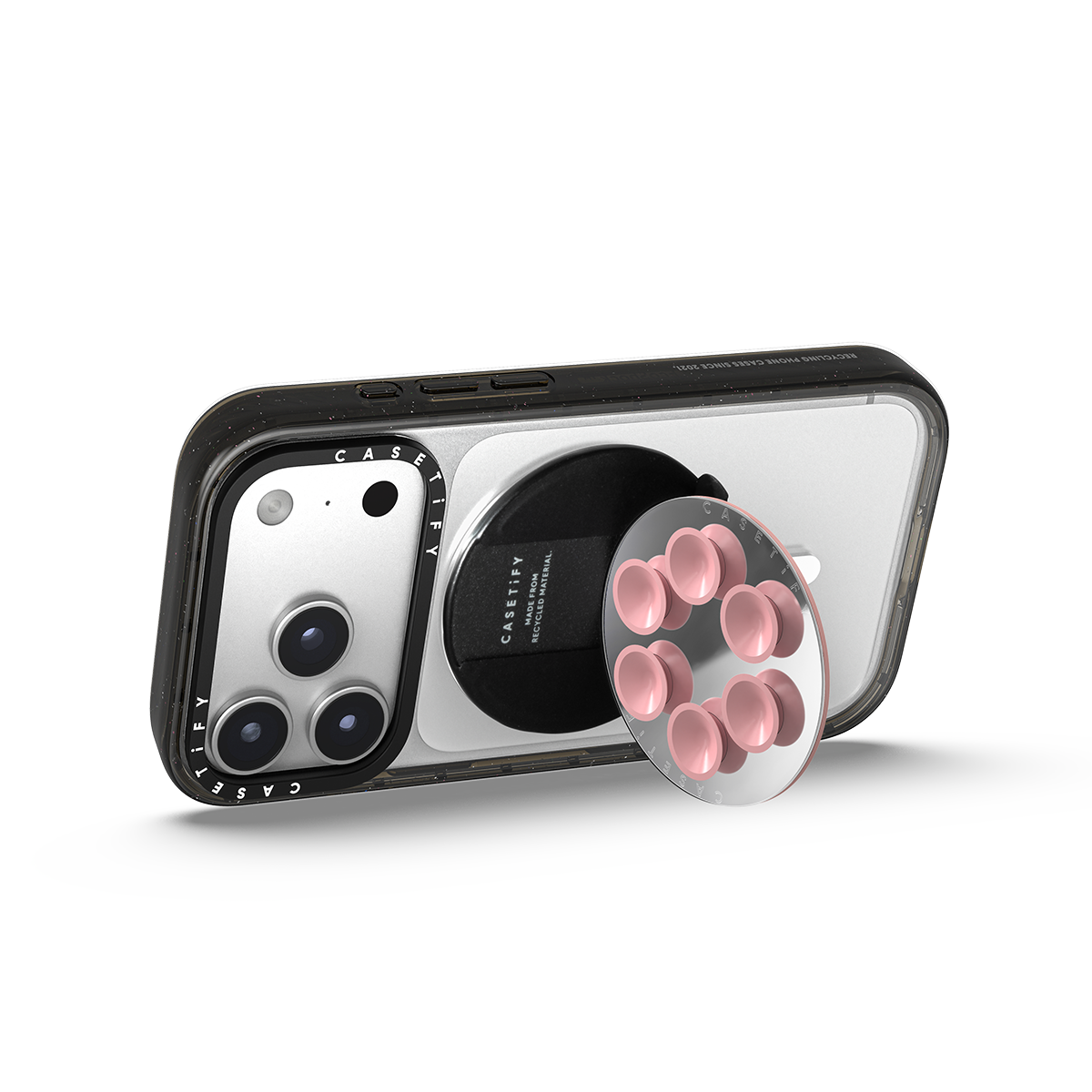 Snappy Snap & Stick Mirror Grip Stand Magsafe Compatible - Primerose Pink