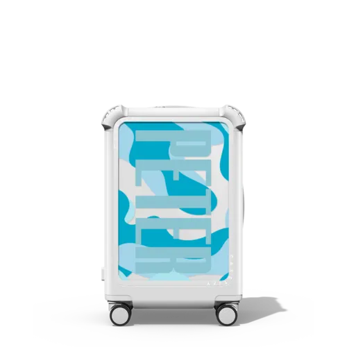 Custom Suitcase | 21" Carry-On Suitcase / Bounce Suitcase / Glossy Cloud White | Image 1