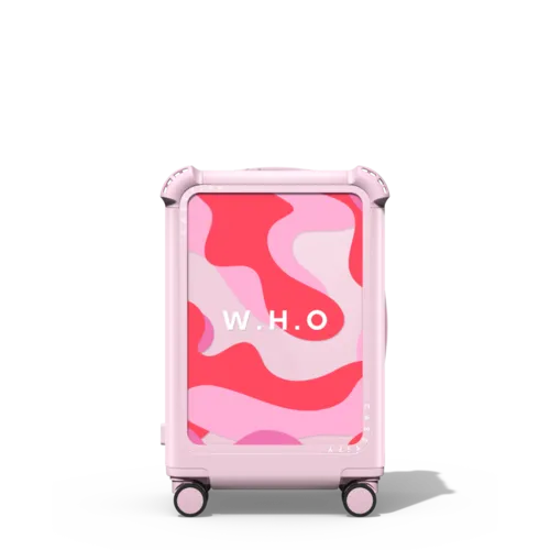 Custom Suitcase | 21" Carry-On Suitcase / Bounce Suitcase / Glossy Primrose Pink | Image 1