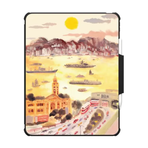 Golden Hour in Old TST | iPad Pro 13-inch (M4/M5) / iPad Impact Folio Case / Black | Image 1