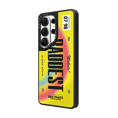 Baddest License Phone Case | Galaxy S26 Ultra / Mirror Magnetic Case / Silver on Black | Image 2
