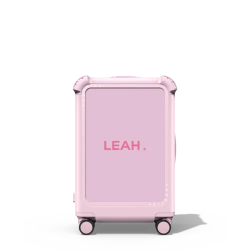 Custom Suitcase | 21" Carry-On Suitcase / Bounce Suitcase / Glossy Primrose Pink | Image 1
