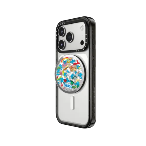 The Smurfs Sticker Pattern Snappy Grip Stand | Snappy Grip Stand / Snappy Mirror Grip Stand MagSafe Compatible / Silver | Image 2