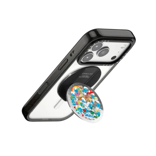 The Smurfs Sticker Pattern Snappy Grip Stand | Snappy Grip Stand / Snappy Mirror Grip Stand MagSafe Compatible / Silver | Image 3