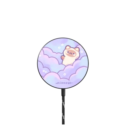 Fluffy Clouds Wireless Charger |   / PowerThru Magnetic Wireless Charger MagSafe Compatible / Black | Image 1