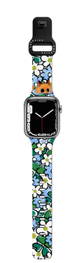 Floral Blessing Watch Band | Apple Watch Series 7-9 (45mm) / Impact Band / Black | Image 1