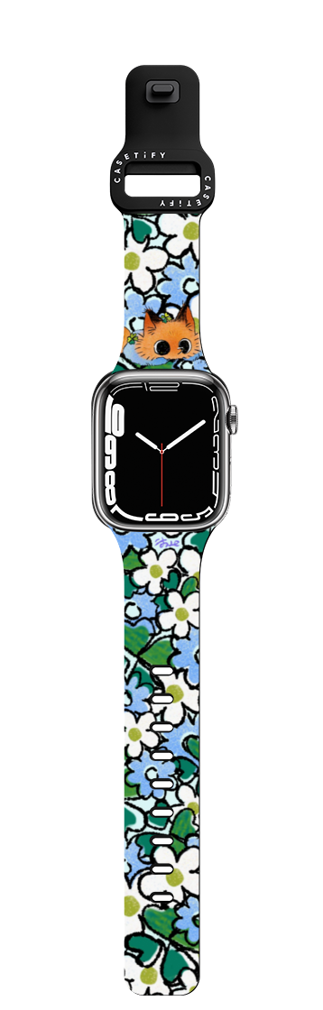 Floral Blessing Watch Band | Apple Watch Series 7-9 (45mm) / Impact Band / Black | Image 1
