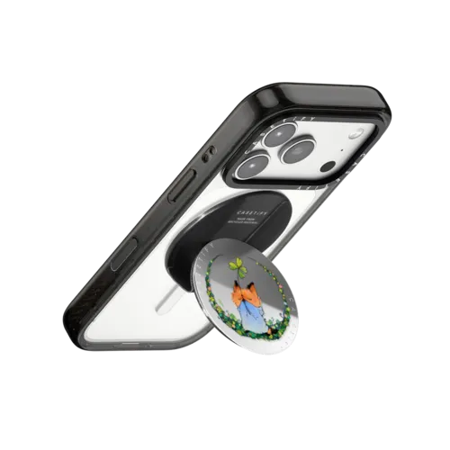 Four-leaf Clover Snappy Grip Stand | Snappy Grip Stand / Snappy Mirror Grip Stand MagSafe Compatible / Silver | Image 3