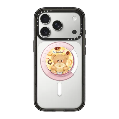 Donut Butterbear Snappy Grip Holder | Snappy Grip Holder / Snappy Grip Holder MagSafe Compatible / Pink | Image 1