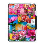 Flower Collage Tablet Cases | iPad Air 11-inch (M2 - M4) / iPad Impact Folio Case / Black | Image 1