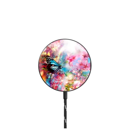 Butterfly Pink Magnetic Wireless Charger |   / PowerThru Magnetic Wireless Charger MagSafe Compatible / Black | Image 1