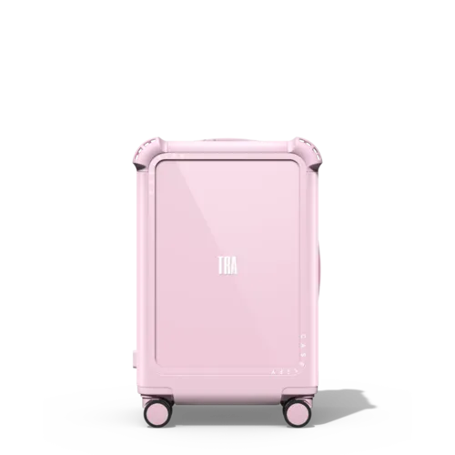 Custom Suitcase | 21" Carry-On Suitcase / Bounce Suitcase / Glossy Primrose Pink | Image 1