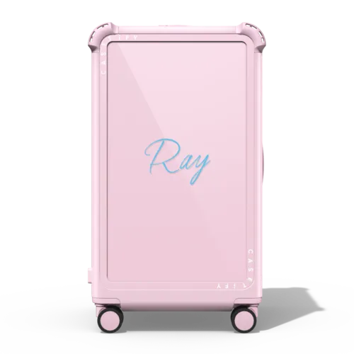 Custom Suitcase | 29" Check-In Trunk Suitcase / Bounce Suitcase / Glossy Primrose Pink | Image 1
