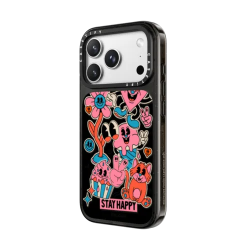 Stay Happy | iPhone 18 Pro Max / Impact Case MagSafe Compatible - Glossy / Glossy Black | Image 2