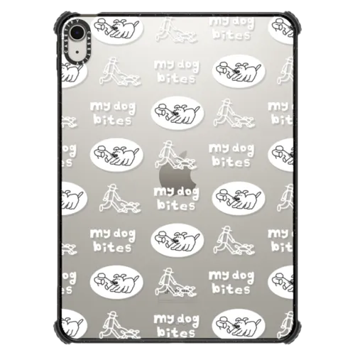 MY DOG BITES PATTERN | iPad Air 11-inch (M2 - M4) / iPad Impact Case / Black | Image 1