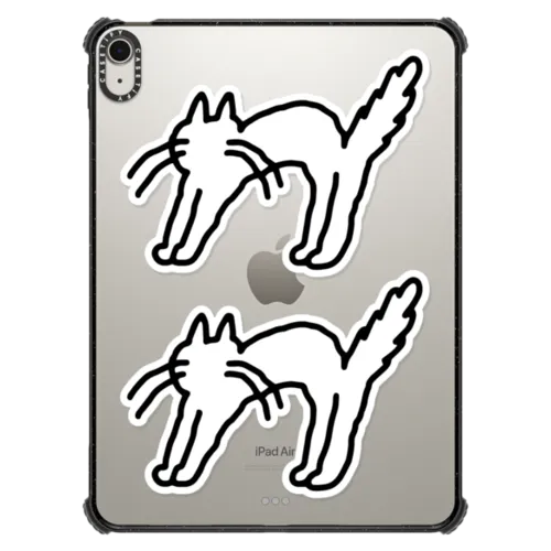 ANGRY CAT | iPad Air 11-inch (M2 - M4) / iPad Impact Case / Black | Image 1