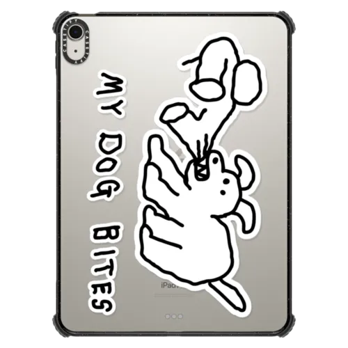 MY DOG BITES STICKER | iPad Air 11-inch (M2 - M4) / iPad Impact Case / Black | Image 1