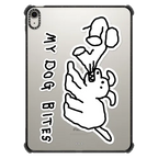 MY DOG BITES STICKER | iPad Air 11-inch (M2 - M4) / iPad Impact Case / Black | Image 1