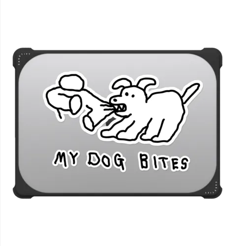 MY DOG BITES STICKER | MacBook Pro 14-inch (M1 - M5) / MacBook Bounce Case / Black | Image 2