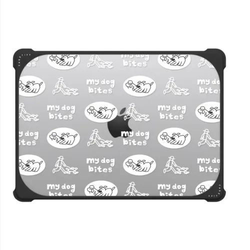 MY DOG BITES PATTERN | MacBook Pro 14-inch (M1 - M5) / MacBook Bounce Case / Black | Image 2