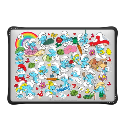 The Smurfs Sticker Pattern Laptop Case | MacBook Air 13-inch (M1 / Intel) / MacBook Impact Case / Black | Image 2