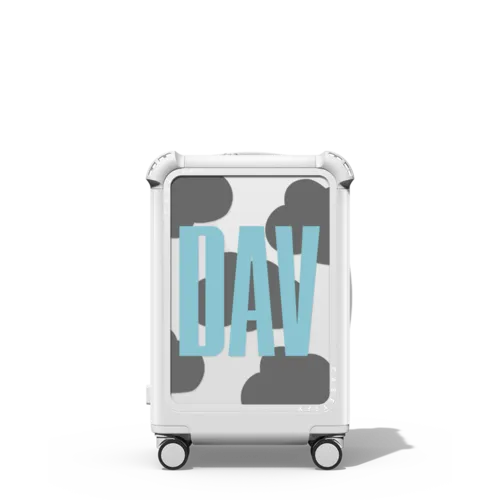 Custom Suitcase | 21" Carry-On Suitcase / Bounce Suitcase / Glossy Cloud White | Image 1