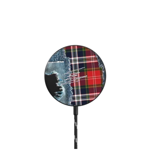 Plaid Disorder PowerThru Magnetic Wireless Charger |   / PowerThru Magnetic Wireless Charger MagSafe Compatible / Black | Image 1
