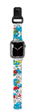 The Smurfs Sticker Pattern Watch Band | Apple Watch Series 7-9 (45mm) / Impact Band / Black | Image 1