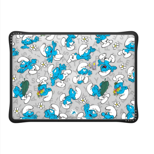 The Smurfs Jumbled Pattern Laptop Case | MacBook Air 13-inch (M1 / Intel) / MacBook Impact Case / Black | Image 2