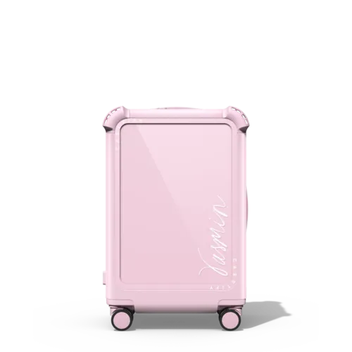 Custom Suitcase | 21" Carry-On Suitcase / Bounce Suitcase / Glossy Primrose Pink | Image 1