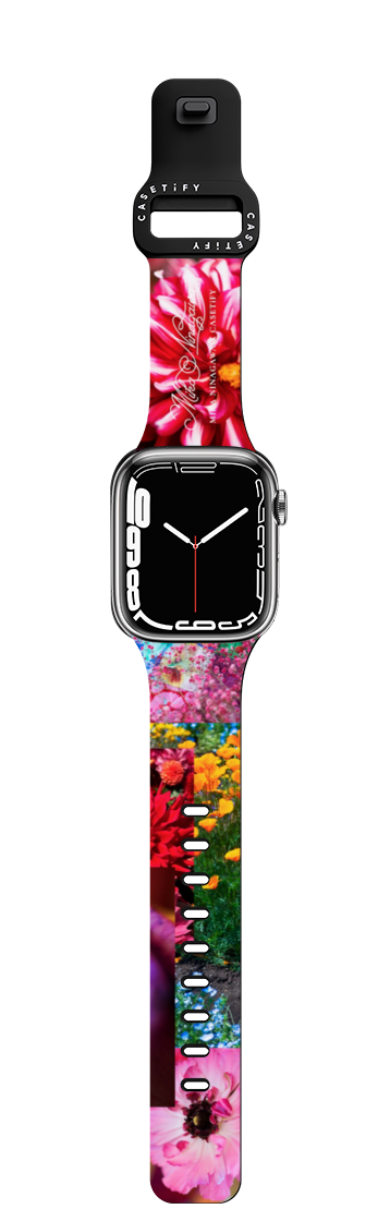 Flower Collage Watchband | Apple Watch Series 7-9 (45mm) / Impact Band / Black | Image 1