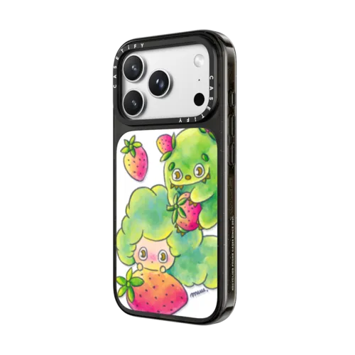 Rinkle & Ichigone: Strawberry Promise Phone Case | iPhone 18 Pro Max / Impact Case MagSafe Compatible - Glossy / Glossy Black | Image 2