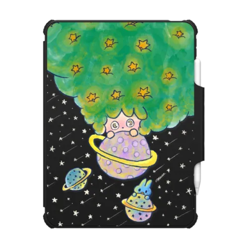 Rinkle & Water Rabbit: Star Keepers Tablet Case | iPad Air 11-inch (M2 - M4) / iPad Impact Folio Case / Black | Image 1