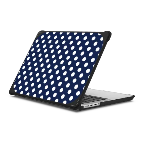 Nautical Polka Laptop Case | MacBook Pro 14-inch (M1 - M5) / MacBook Bounce Case / Black | Image 1