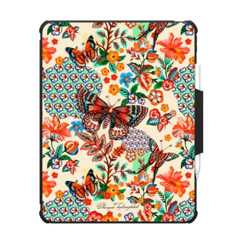 Butterfly Haven Tablet Case | iPad Pro 13-inch (M4/M5) / iPad Impact Folio Case / Black | Image 1