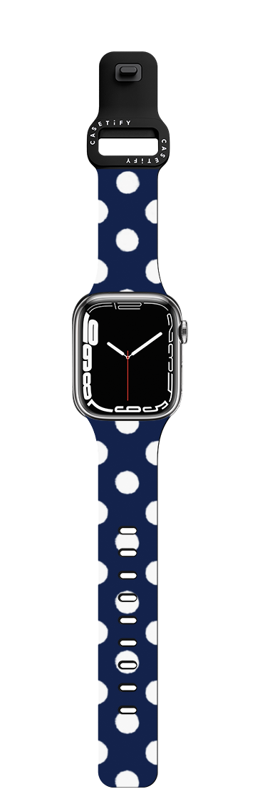 Nautical Polka Watchband | Apple Watch Series 7-9 (45mm) / Impact Band / Black | Image 1