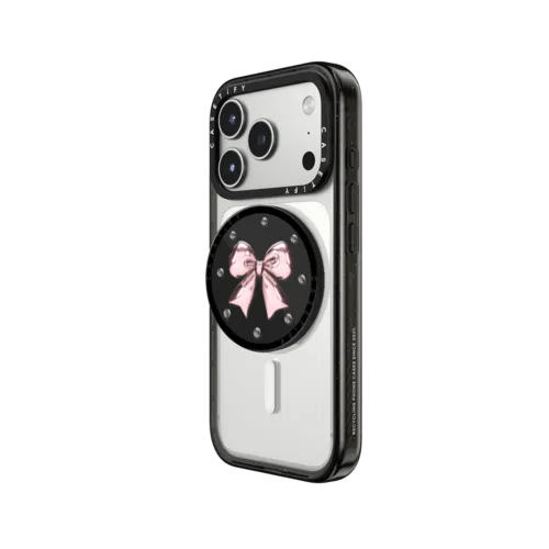 Metallic Pink Ribbon | Snappy Grip Stand / Snappy Grip Stand MagSafe Compatible / Black | Image 2