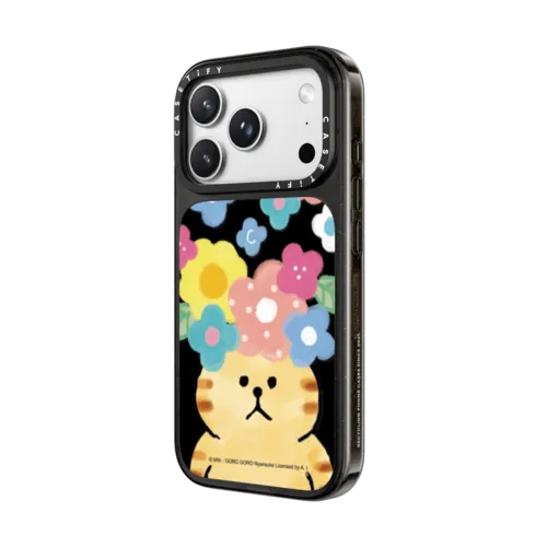 Floral Chibisuke Phone Case | iPhone 18 Pro Max / Impact Case MagSafe Compatible - Glossy / Glossy Black | Image 2