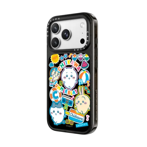 Chiikawa Summer Party Sticker Case | iPhone 18 Pro Max / Impact Case MagSafe Compatible - Glossy / Glossy Black | Image 2
