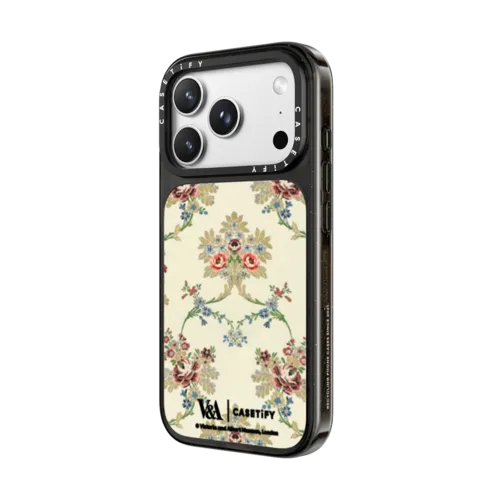 V&A Rococo Edit, Brocaded Roses Case | iPhone 18 Pro Max / Impact Case MagSafe Compatible - Glossy / Glossy Black | Image 2