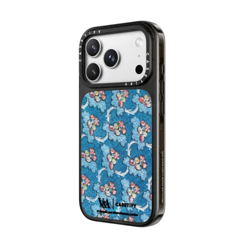 V&A Rococo Edit, Silk Wildflowers Case | iPhone 18 Pro Max / Impact Case MagSafe Compatible - Glossy / Glossy Black | Image 2