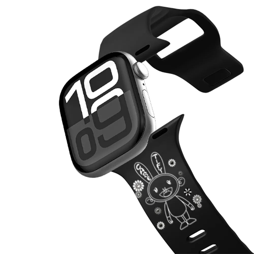 KAIKAI AND FLOWERS (MONO) Watch Band | Image 1