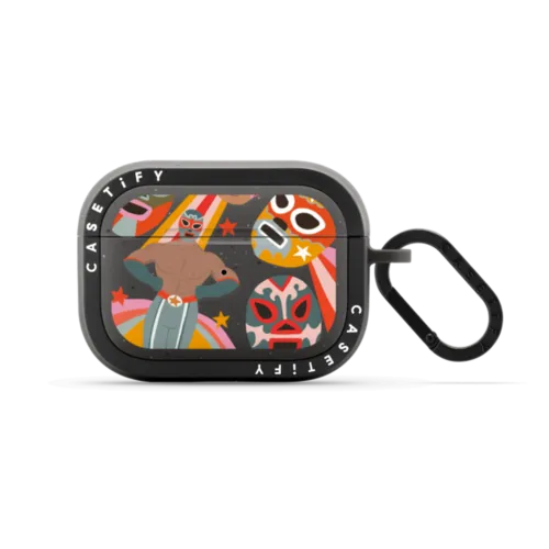 Lucha Libre AirPods Case | AirPods Pro 2 / Earbuds Bounce Case / Matte Charcoal | Image 1