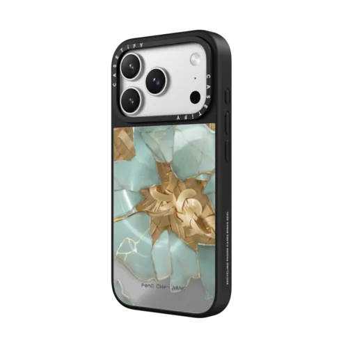 Ceramic Bamboo Case | iPhone 17 Pro Max / Mirror Case MagSafe Compatible / Silver on Black | Image 2